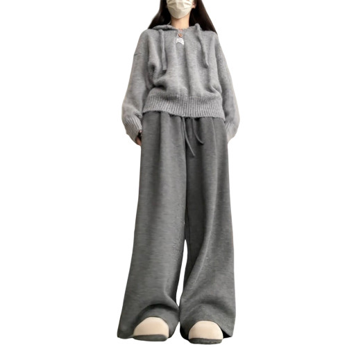 慵懶風灰色連帽毛衣外套女2025年新款秋冬季穿搭高級感針織衫上衣 慵懶風灰色連帽毛衣外套女2025年新款秋冬季穿搭高級感針織衫上衣