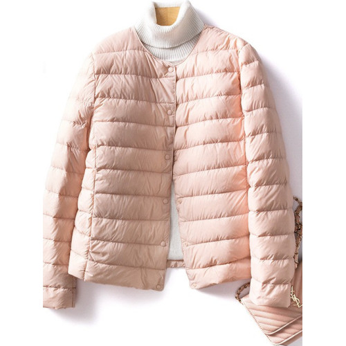 優品新款輕薄羽絨服女短款圓領v領保暖內膽無領修身大碼外套通勤 優品新款輕薄羽絨服女短款圓領v領保暖內膽無領修身大碼外套通勤