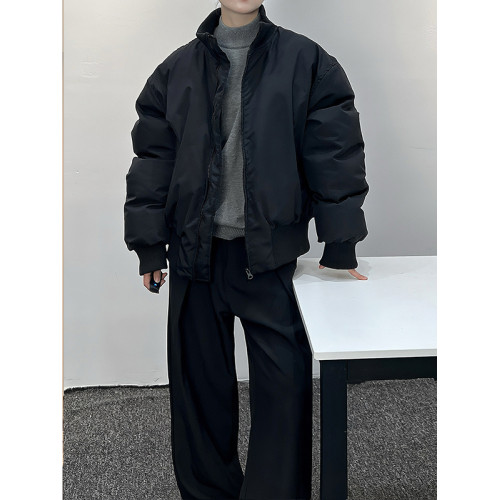 美式cleanfit外套男冬廓形飛行夾克羽絨服高級感痞帥短款立領棉衣 美式cleanfit外套男冬廓形飛行夾克羽絨服高級感痞帥短款立領棉衣