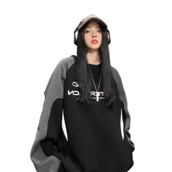 oversize美式復古插肩袖重磅衛衣男春秋款設計感小衆潮牌高街外套