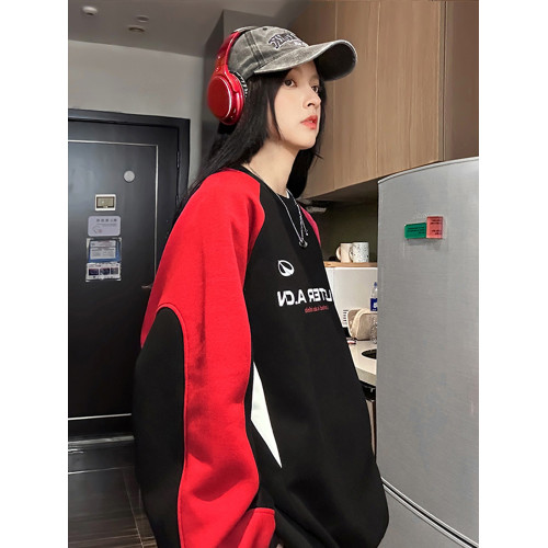 oversize美式復古插肩袖重磅衛衣男春秋款設計感小衆潮牌高街外套 oversize美式復古插肩袖重磅衛衣男春秋款設計感小衆潮牌高街外套