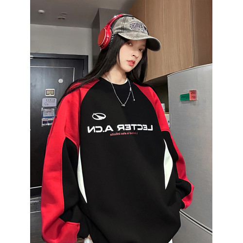 oversize美式復古插肩袖重磅衛衣男春秋款設計感小衆潮牌高街外套 oversize美式復古插肩袖重磅衛衣男春秋款設計感小衆潮牌高街外套