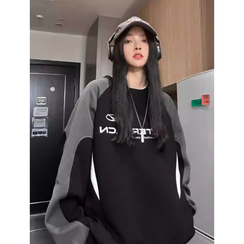 oversize美式復古插肩袖重磅衛衣男春秋款設計感小衆潮牌高街外套 oversize美式復古插肩袖重磅衛衣男春秋款設計感小衆潮牌高街外套