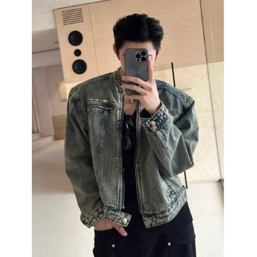 龐博文同款墊肩牛仔外套男美式春秋季cleanfit短款男生穿搭夾克潮 龐博文同款墊肩牛仔外套男美式春秋季cleanfit短款男生穿搭夾克潮