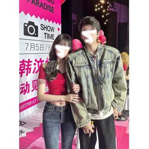 龐博文同款墊肩牛仔外套男美式春秋季cleanfit短款男生穿搭夾克潮 龐博文同款墊肩牛仔外套男美式春秋季cleanfit短款男生穿搭夾克潮