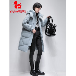 鴨鴨羽絨服女冬季2025新款中長款加厚大牌時尚女款洋氣白鴨絨外套