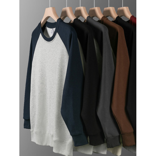 華棉高品質!重磅插肩袖圓領衛衣男女秋季百搭美式復古休閒上衣服 華棉高品質!重磅插肩袖圓領衛衣男女秋季百搭美式復古休閒上衣服