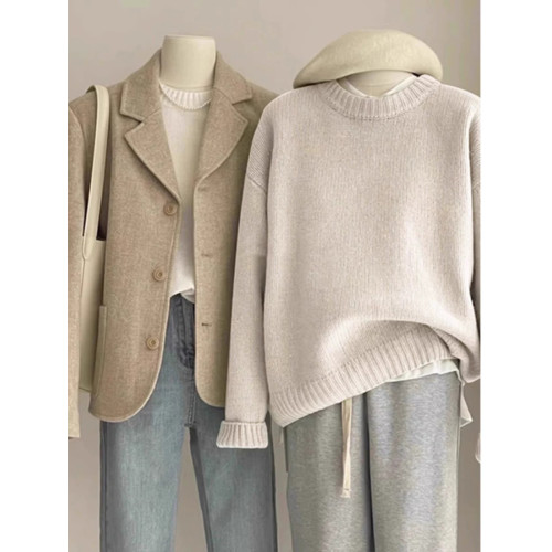 韓系純色慵懶風奶fufu綠色顯白浣熊絨毛衣女冬季軟糯內搭圓領上衣 韓系純色慵懶風奶fufu綠色顯白浣熊絨毛衣女冬季軟糯內搭圓領上衣