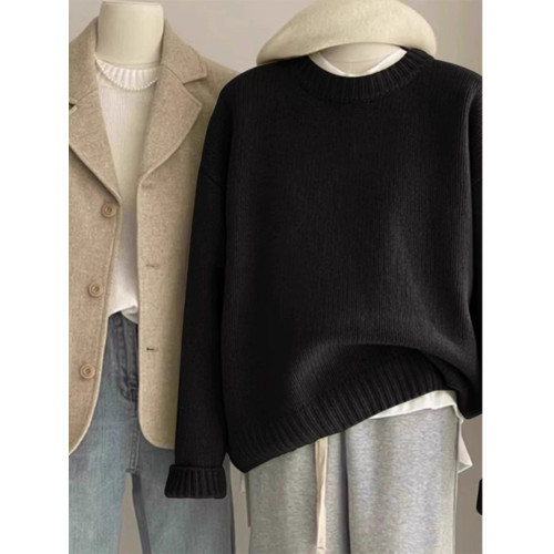 韓系純色慵懶風奶fufu綠色顯白浣熊絨毛衣女冬季軟糯內搭圓領上衣 韓系純色慵懶風奶fufu綠色顯白浣熊絨毛衣女冬季軟糯內搭圓領上衣