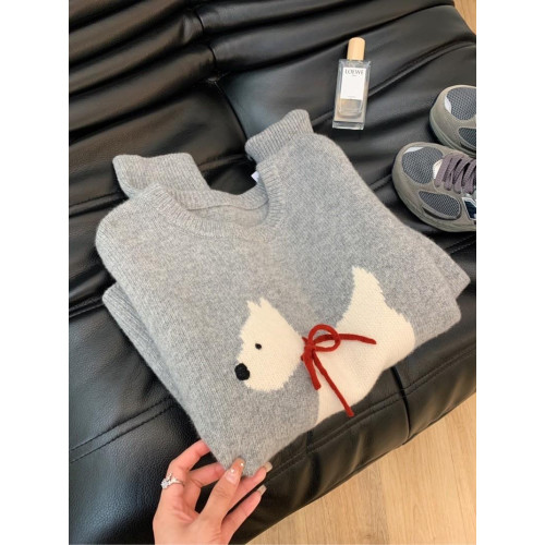 我真的太愛了!高級感韓系灰色小狗套頭毛衣女秋冬軟糯針織衫上衣 我真的太愛了!高級感韓系灰色小狗套頭毛衣女秋冬軟糯針織衫上衣