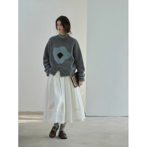 法式復古花朵立領拉鍊軟糯毛衣外套女秋冬外穿寬松慵懶風針織開衫 法式復古花朵立領拉鍊軟糯毛衣外套女秋冬外穿寬松慵懶風針織開衫