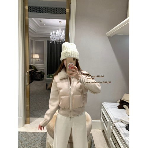 AS OFFICIAL韓系千金感拼接針織袖羽絨服女短款冬季十三行外套 AS OFFICIAL韓系千金感拼接針織袖羽絨服女短款冬季十三行外套