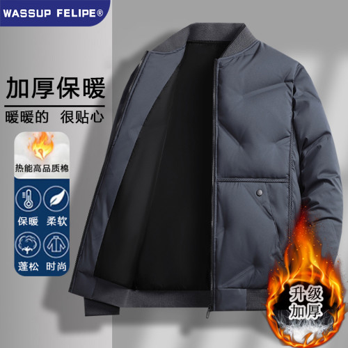 WASSUP FELIPE新款羽絨棉服男士秋冬季加厚保暖短款立領寬松冬裝 WASSUP FELIPE新款羽絨棉服男士秋冬季加厚保暖短款立領寬松冬裝