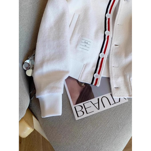 韓版學院風撞色拼接立領毛呢外套男女秋冬氣質百搭休閒短款棒球服 韓版學院風撞色拼接立領毛呢外套男女秋冬氣質百搭休閒短款棒球服