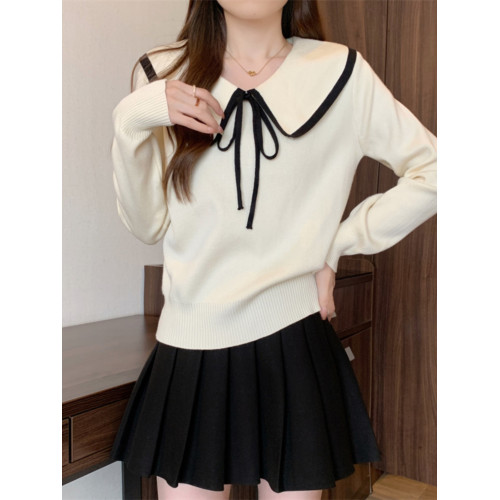 秋冬新款大碼女裝胖mm顯瘦遮肉洋氣娃娃領毛衣新年紅色打底針織衫 秋冬新款大碼女裝胖mm顯瘦遮肉洋氣娃娃領毛衣新年紅色打底針織衫