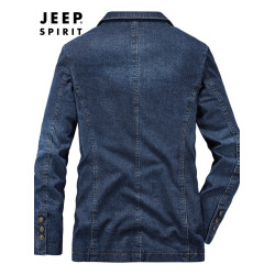 JEEP SPIRIT男士牛仔西服外套男年寬松休閒夾克男工裝大碼小西裝