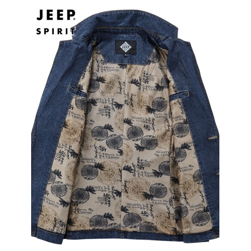 JEEP SPIRIT男士牛仔西服外套男年寬松休閒夾克男工裝大碼小西裝 JEEP SPIRIT男士牛仔西服外套男年寬松休閒夾克男工裝大碼小西裝