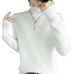 半高領加絨長袖保暖毛衣女秋冬新款內搭短款毛衫簡約百搭針織衫女