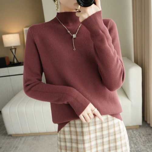 半高領加絨長袖保暖毛衣女秋冬新款內搭短款毛衫簡約百搭針織衫女 半高領加絨長袖保暖毛衣女秋冬新款內搭短款毛衫簡約百搭針織衫女