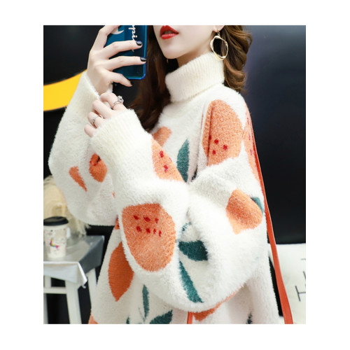 仿水貂絨高領毛衣女慵懶風中長款2025新款秋冬寬松外穿加厚打底衫 仿水貂絨高領毛衣女慵懶風中長款2025新款秋冬寬松外穿加厚打底衫