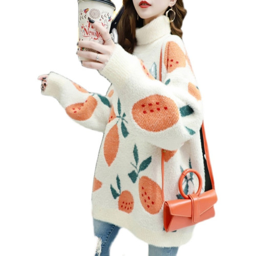 仿水貂絨高領毛衣女慵懶風中長款2025新款秋冬寬松外穿加厚打底衫 仿水貂絨高領毛衣女慵懶風中長款2025新款秋冬寬松外穿加厚打底衫