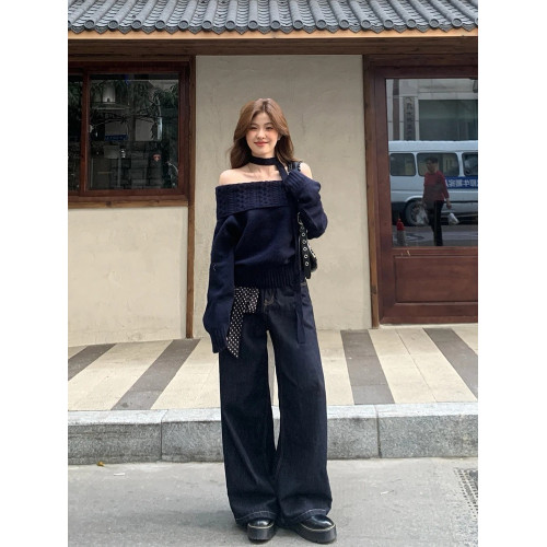 法式復古一字肩麻花掛脖毛衣女春秋氛圍感露肩針織衫顯瘦內搭上衣 法式復古一字肩麻花掛脖毛衣女春秋氛圍感露肩針織衫顯瘦內搭上衣