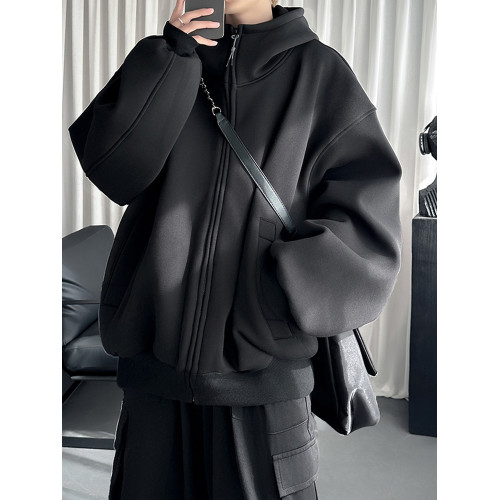 美式慵懶風開衫衛衣男秋冬設計感廓形夾克外套重磅潮牌boxy連帽衫 美式慵懶風開衫衛衣男秋冬設計感廓形夾克外套重磅潮牌boxy連帽衫