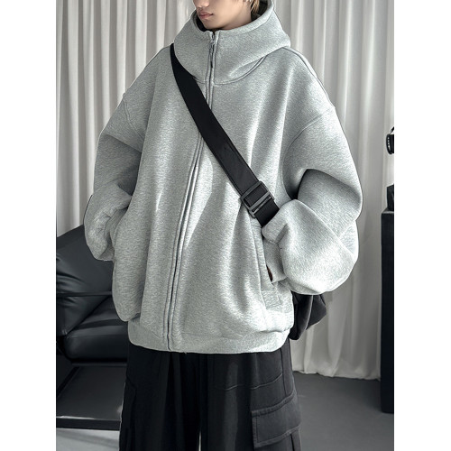 美式慵懶風開衫衛衣男秋冬設計感廓形夾克外套重磅潮牌boxy連帽衫 美式慵懶風開衫衛衣男秋冬設計感廓形夾克外套重磅潮牌boxy連帽衫