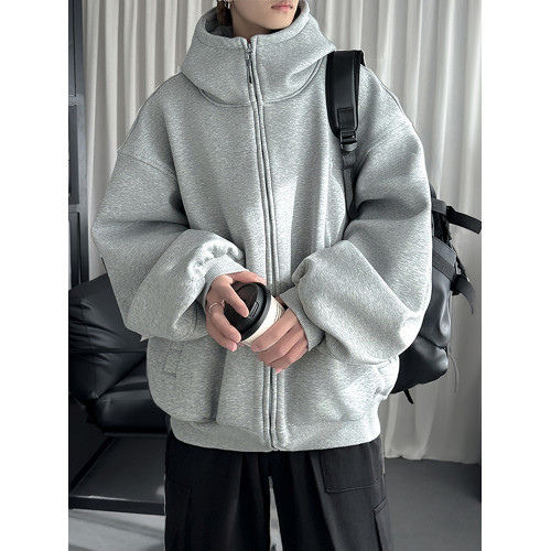 美式慵懶風開衫衛衣男秋冬設計感廓形夾克外套重磅潮牌boxy連帽衫 美式慵懶風開衫衛衣男秋冬設計感廓形夾克外套重磅潮牌boxy連帽衫