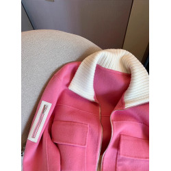 拼接撞色設計感小衆短款翻領夾克外套女秋季甜美別致休閒開衫上衣