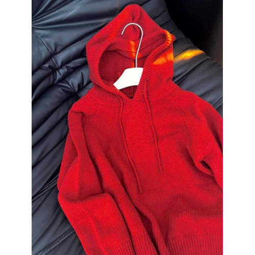 秋冬聖誕穿搭新年紅色連帽套頭毛衣外套女內搭外穿軟糯針織衫上衣 秋冬聖誕穿搭新年紅色連帽套頭毛衣外套女內搭外穿軟糯針織衫上衣