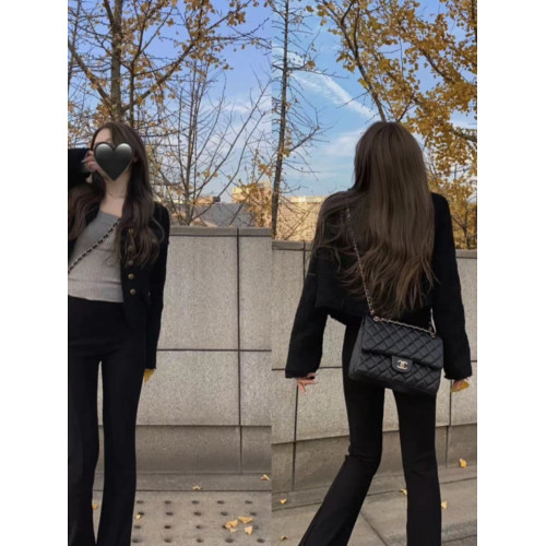 黑色小香風外套女秋冬2025新款小個子加厚夾棉名媛高級感短款上衣 黑色小香風外套女秋冬2025新款小個子加厚夾棉名媛高級感短款上衣