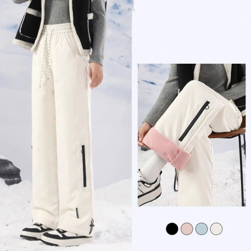 高級時尚洋氣米白色加絨滑雪褲新款機能沖鋒防風登山戶外運動褲子 高級時尚洋氣米白色加絨滑雪褲新款機能沖鋒防風登山戶外運動褲子