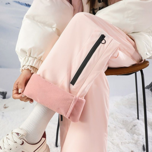 高級時尚洋氣米白色加絨滑雪褲新款機能沖鋒防風登山戶外運動褲子 高級時尚洋氣米白色加絨滑雪褲新款機能沖鋒防風登山戶外運動褲子