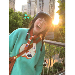 慵懶風韓系設計感綠色毛衣秋冬女新款寬松小個子針織外穿上衣冬季