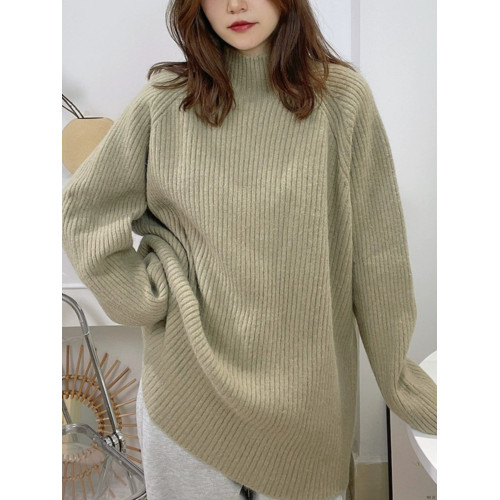 半高領毛衣女加厚冬季韓版寬松慵懶風軟糯坑條內搭打底針織衫外穿 半高領毛衣女加厚冬季韓版寬松慵懶風軟糯坑條內搭打底針織衫外穿