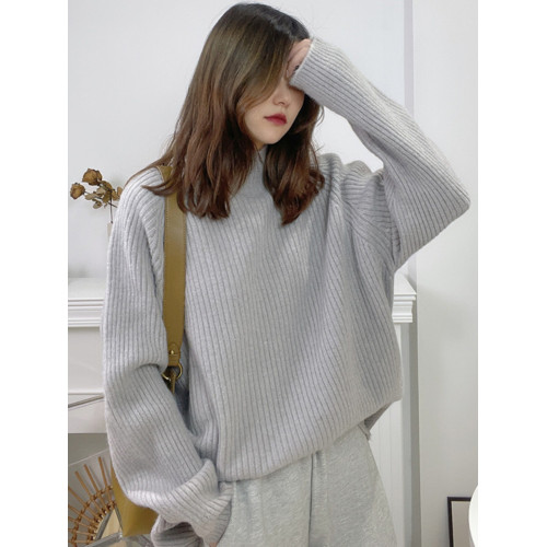 半高領毛衣女加厚冬季韓版寬松慵懶風軟糯坑條內搭打底針織衫外穿 半高領毛衣女加厚冬季韓版寬松慵懶風軟糯坑條內搭打底針織衫外穿