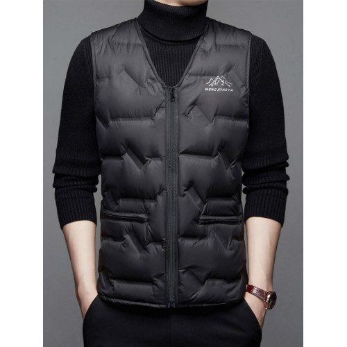 新款羽絨馬甲男士秋冬季拉鍊V領羽絨服坎肩休閒馬夾輕盈保暖背心 新款羽絨馬甲男士秋冬季拉鍊V領羽絨服坎肩休閒馬夾輕盈保暖背心