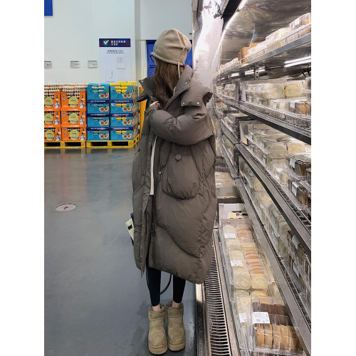 灰色羽絨棉服女冬季2025新款寬松時尚加厚長款過膝保暖厚棉襖外套 灰色羽絨棉服女冬季2025新款寬松時尚加厚長款過膝保暖厚棉襖外套