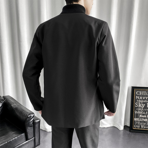 2024春季休閒西服男日系寬松百搭潮流學生港風外套暗黑男生小西裝 2024春季休閒西服男日系寬松百搭潮流學生港風外套暗黑男生小西裝