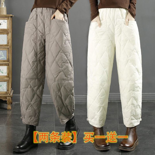 單/兩件 剪標商場專櫃尾輕薄菱格羽絨棉褲女秋冬加厚保暖哈倫褲子 單/兩件 剪標商場專櫃尾輕薄菱格羽絨棉褲女秋冬加厚保暖哈倫褲子