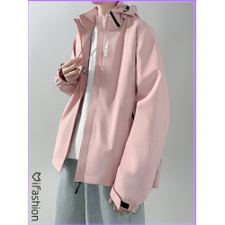 Fashion青少年機能風沖鋒衣男秋季工裝連帽美式大碼寬松休閒外套