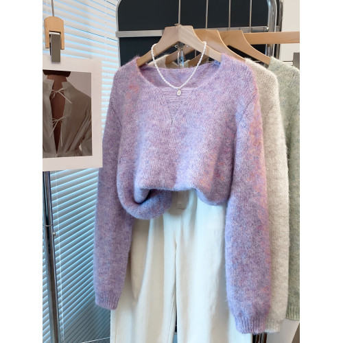 亮片v領毛衣女套頭2025秋冬新款寬松慵懶風內搭上衣亮絲針織衫潮