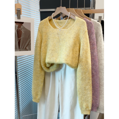 亮片v領毛衣女套頭2025秋冬新款寬松慵懶風內搭上衣亮絲針織衫潮