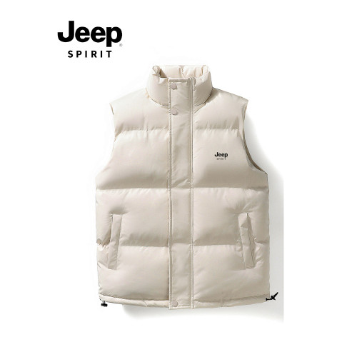 JEEP SPIRIT立領羽絨棉衣馬甲秋冬純色簡約潮牌工裝無袖襖子外套 JEEP SPIRIT立領羽絨棉衣馬甲秋冬純色簡約潮牌工裝無袖襖子外套