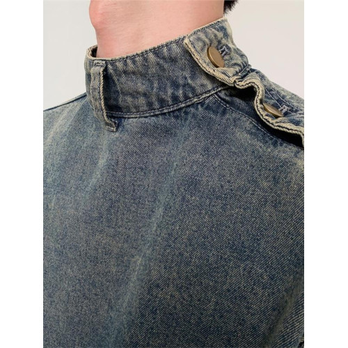 秋季新款韓版潮流休閒牛仔衛衣男寬松個性立領設計感套頭工裝夾克 秋季新款韓版潮流休閒牛仔衛衣男寬松個性立領設計感套頭工裝夾克