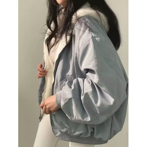 加絨加厚兩面穿仿棉服女裝外套冬季新款寬松連帽棉衣上衣潮設計感 加絨加厚兩面穿仿棉服女裝外套冬季新款寬松連帽棉衣上衣潮設計感