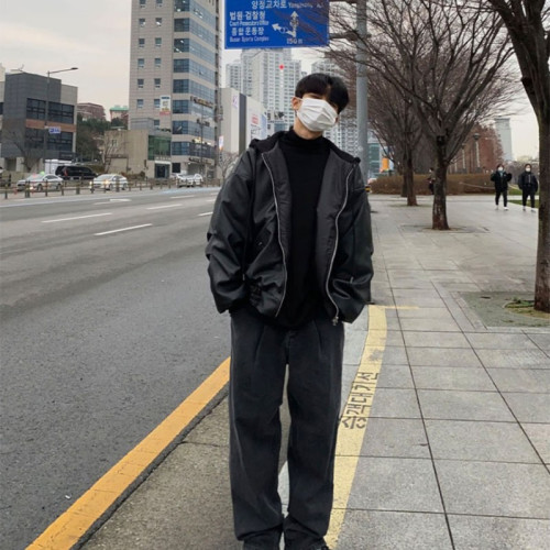 Kusen 美式高街痞帥連帽PU皮夾克男寬松休閒加棉加厚機車皮衣外套 Kusen 美式高街痞帥連帽PU皮夾克男寬松休閒加棉加厚機車皮衣外套