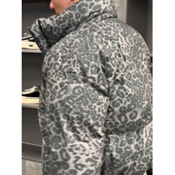 美式豹紋羽絨服男生冬季加厚保暖短款棉衣外套cleanfit立領麵包服