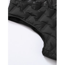 雪中飛2025冬新款男士V領爸爸款分格羽絨馬甲無袖背心黑色大碼